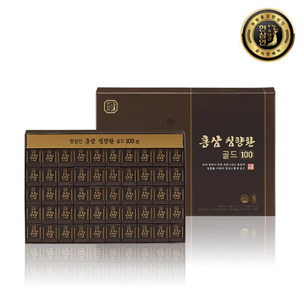  [NH NongHyup Hansamin] Red Ginseng Agarwood Gold 3.75g × 100 Pills – Premium Health Supplement with 100% Korean 6-Year-Old Red Ginseng and Rare Traditional Ingredients – Made in Korea